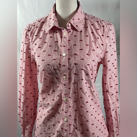 GAP Pink and White Striped Button Down Shirt - Picture 9 of 10